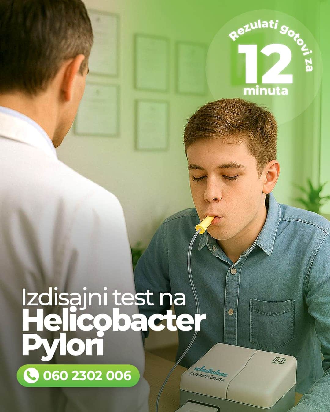 Izdisajni test na Helicobacter pylori u Humalab laboratoriji u Subotici